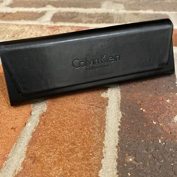 Calvin Klein Black Vegan Leather Glasses Case - Picture 1 of 5